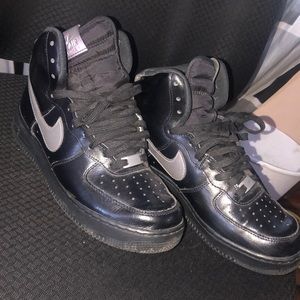 Black reflective Air Force 1s